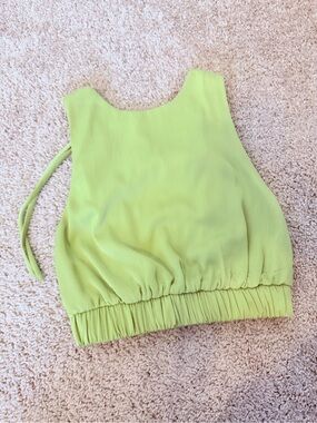 Lulu's Neon Lime Ribbed Crop Tank